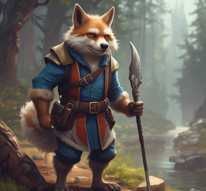 draw anime art style furry character