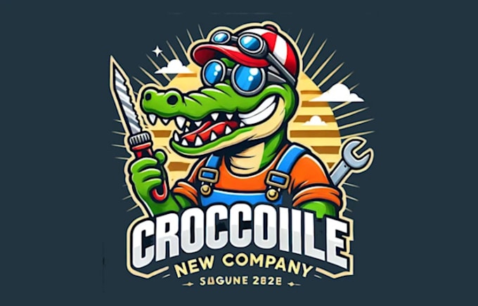 design mascot crocodile vintage badges logo