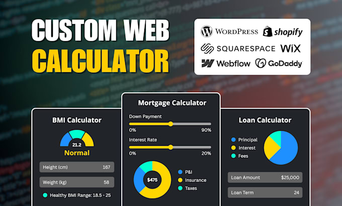 build a custom web calculator or convert excel to web for any website