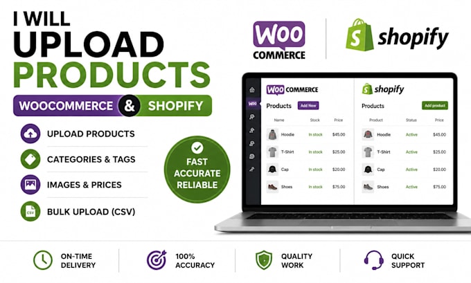 upload 400 products to your woocommerce or shopify store
