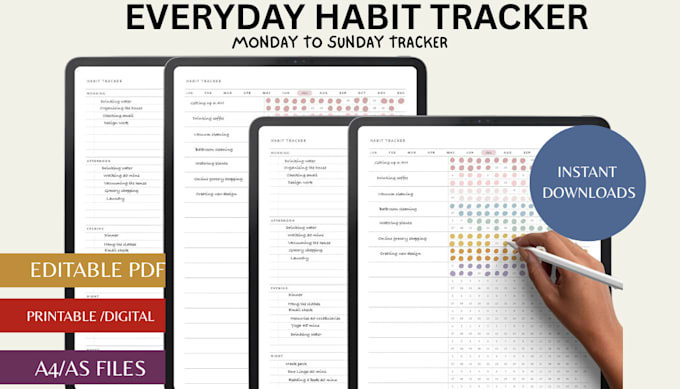 Create weekly routine sheet, daily planner, goal tracker, schedule ...
