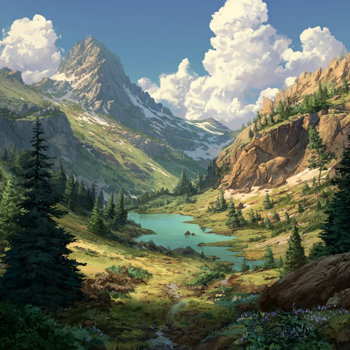 illustrate environments, landscapes, board game, concept art