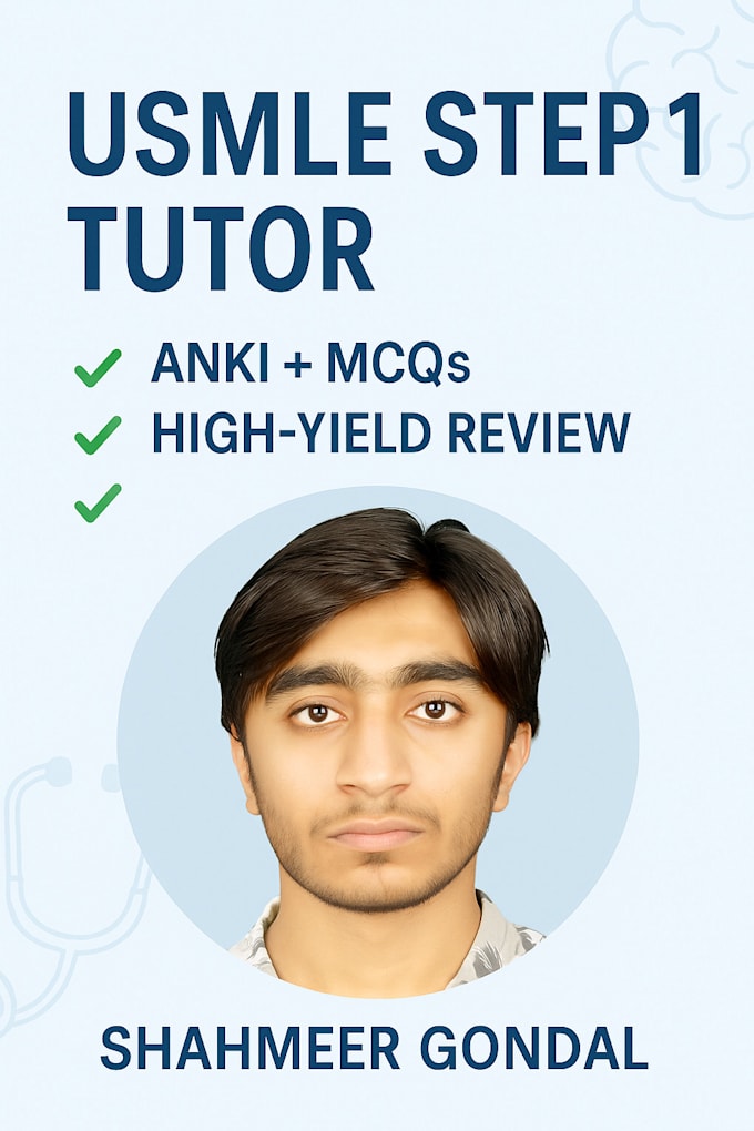 tutor you for usmle step 1 with high yield concepts anki and mcqs