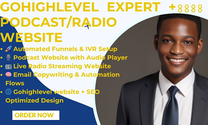 be your gohighlevel social media management, expert, podcast or radio website