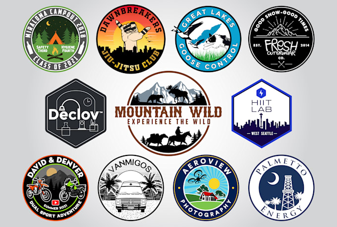 create round logo patch badge sticker