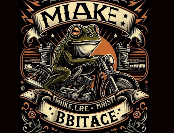 make vintage t shirt biker frog logo