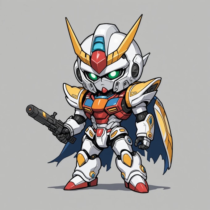draw mecha helmet, weapon, armor concept