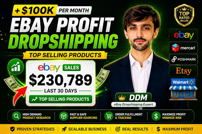 provide ebay, amazon and walmart dropshipping services