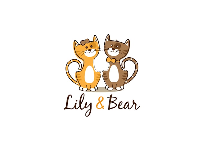 design two playful cats pet store logo