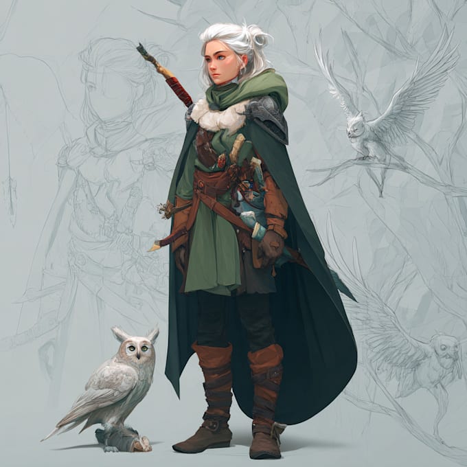 make dnd character, fantasy, illustration for concept art