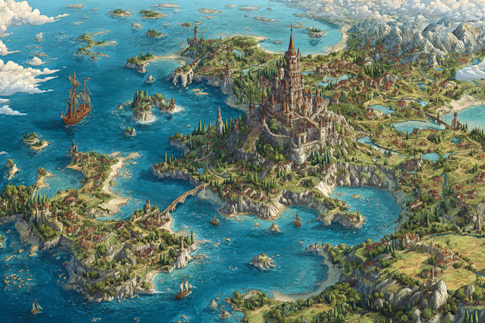 Make your dream fantasy map for game, book, rpg campaign by ...