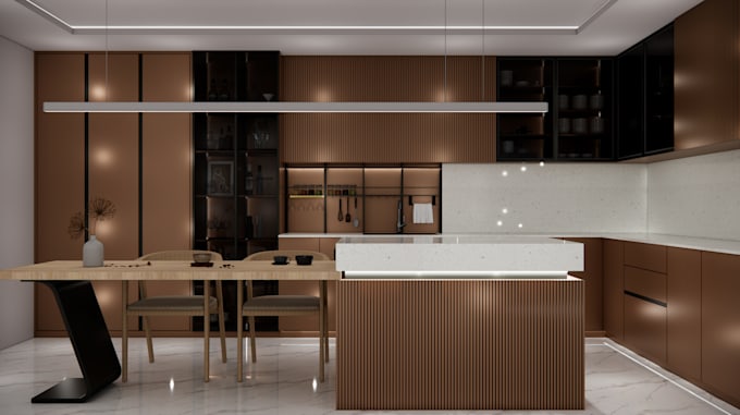 design 2d and 3d kitchen  with high quality renderings
