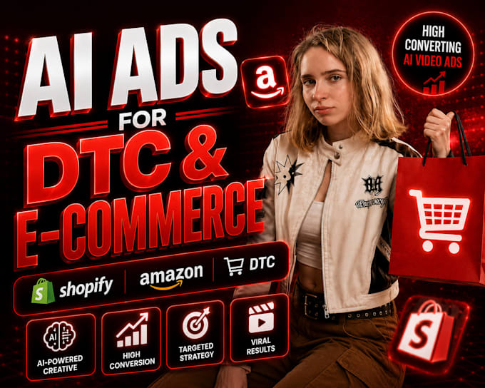 create ai ads for dtc, e commerce, shopify, amazon