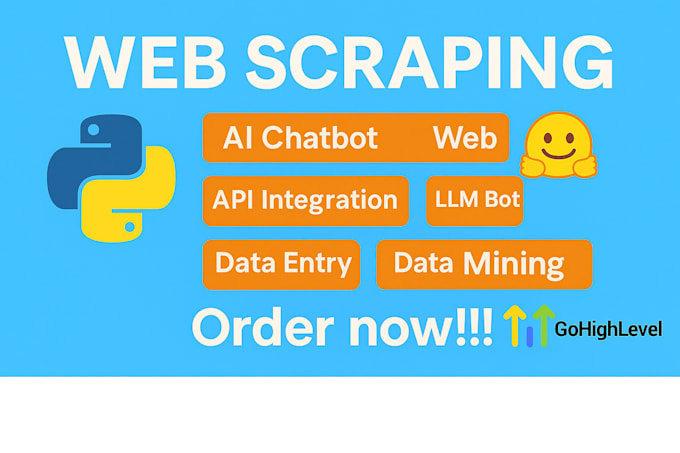 do python ai scraper, selenium automation, ai chatbot, llm, ghl, api, crawling