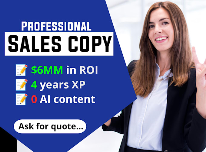 write highly converting sales copy or sales letter