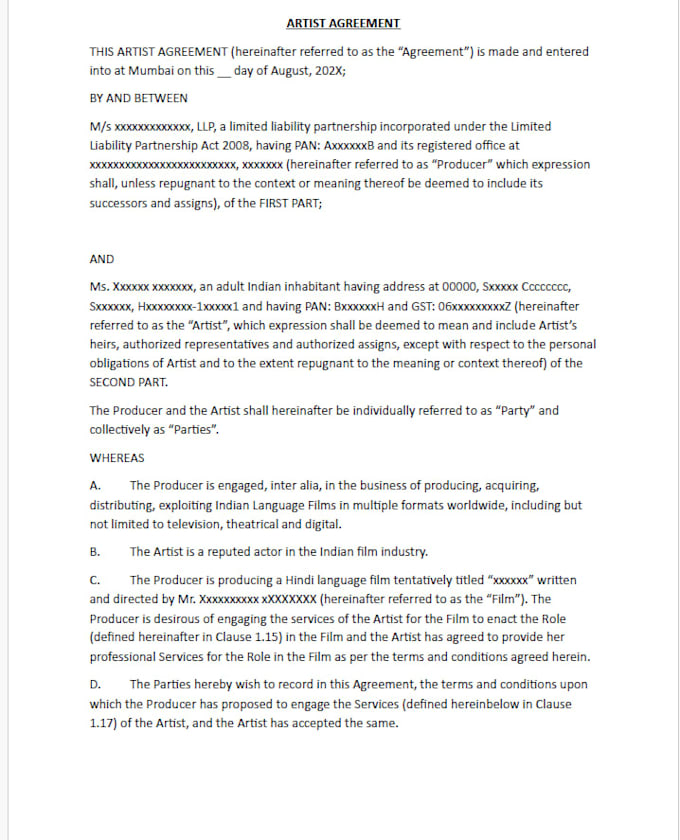 draft contracts suggesting terms suited to client need