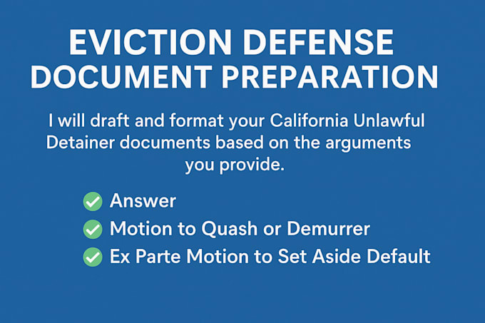 help tenants extend ca eviction answer, demurrer, ex parte