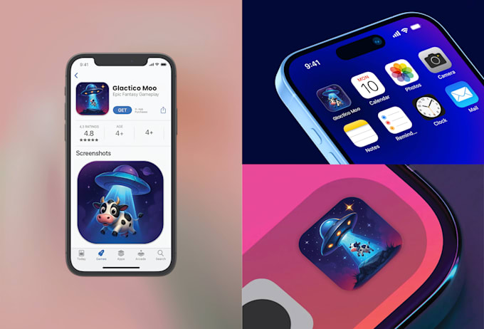 design professional 3d app icons for ios, android and games