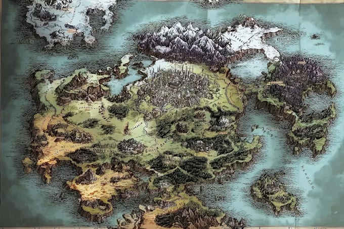 create a high quality fantasy map