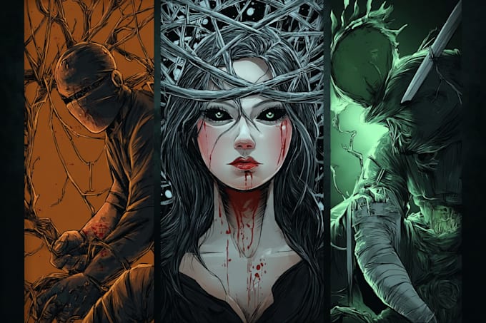 create badass dark art heavy metal illustration