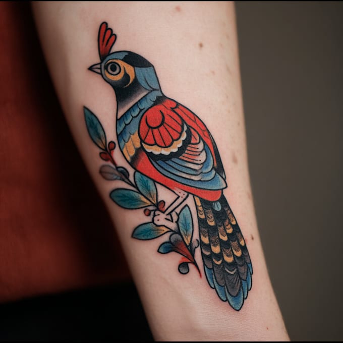 do create floral, botanical tattoo design with