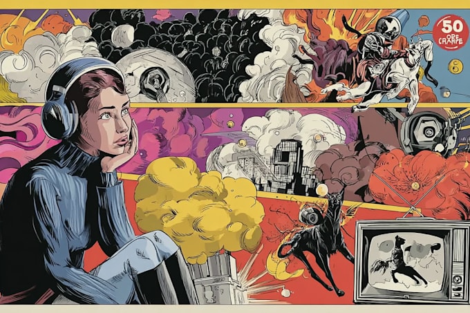 draw a retro vintage comic illustration