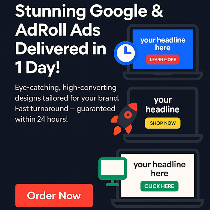 design professional google and adroll ads for marketing and remarketing campaign