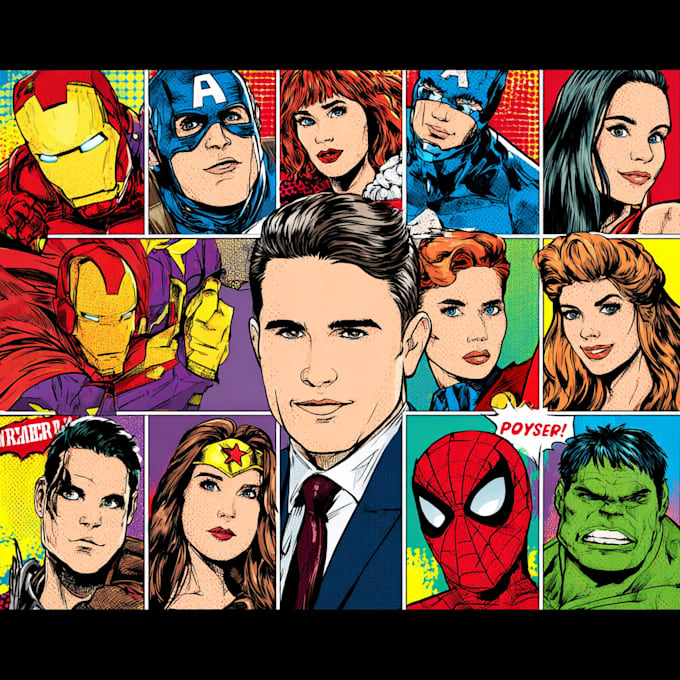 make custom superhero pop art portrait