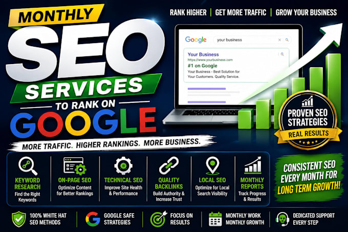 provide monthly SEO services to rank your website on google