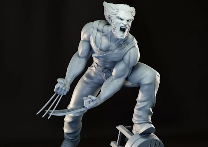 pose 3d wolverine character,sculpt3d comic marvel model,printable stl,3d planter