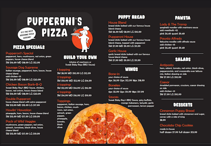 create a modern menu layout
