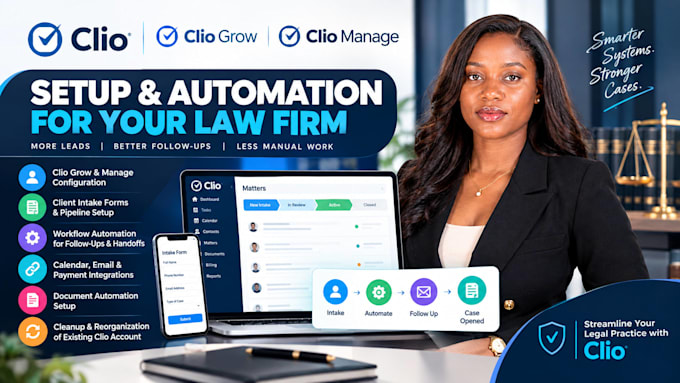 set up clio grow and clio manage with ai intake automation