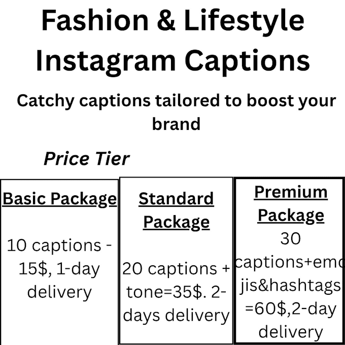 write catchy fashion and lifestyle instagram captions