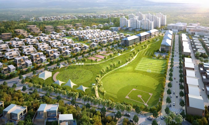golf course hotel and resort,landscape design,realistic golf terrain model,plans