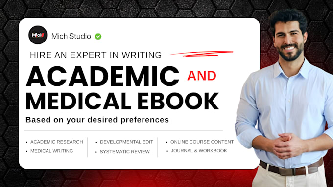 ghostwrite academic ebook, proofreading, online course content, medical ebook