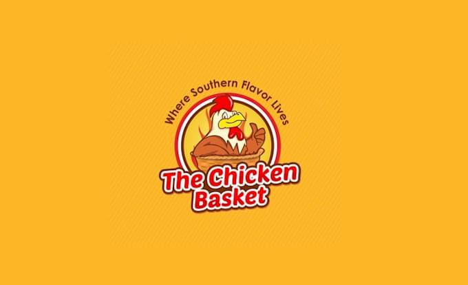 design creative unique chicken basket logo