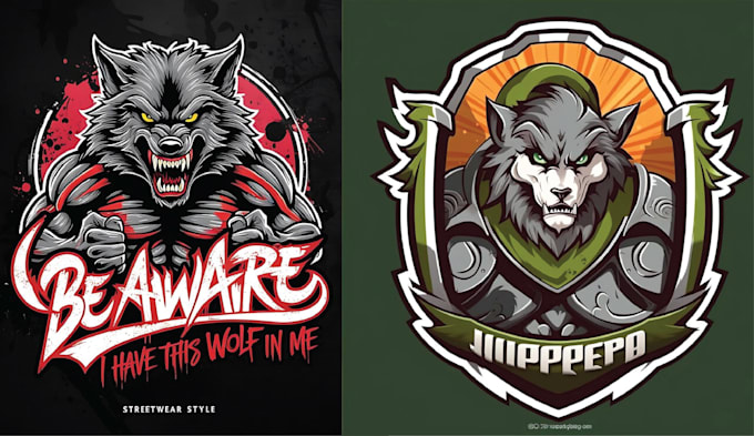 design high quality animal mascot werewolf logo