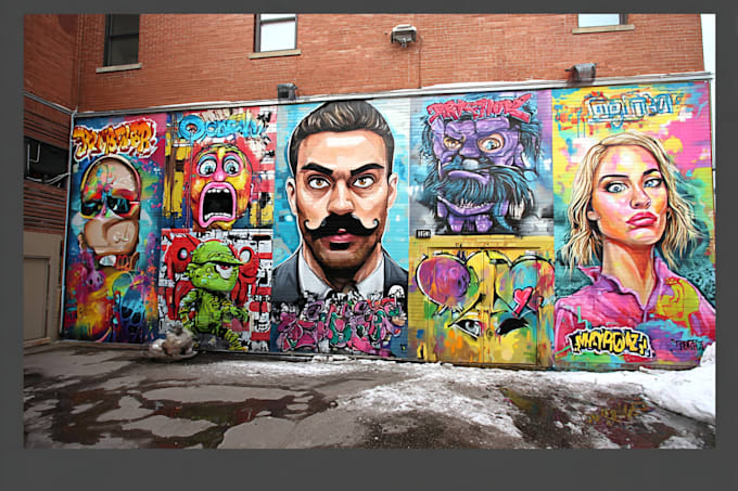 create graffiti pop art canvas designs and murals