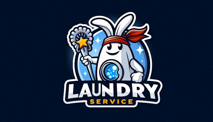 design awesome mascot laundry service logo only 15 hours