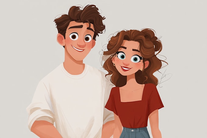 design a professional disney couple portrait
