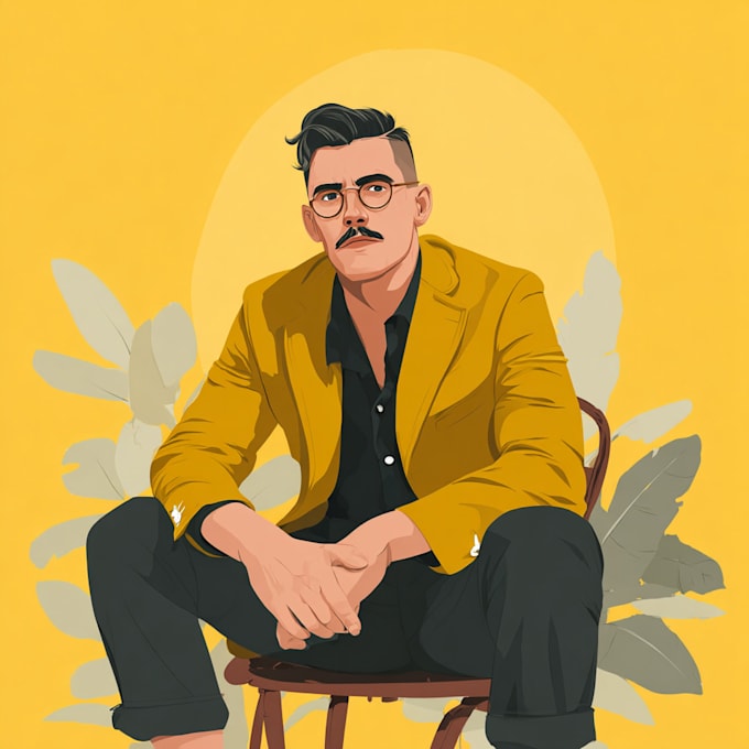 draw 2d vector character illustration for you
