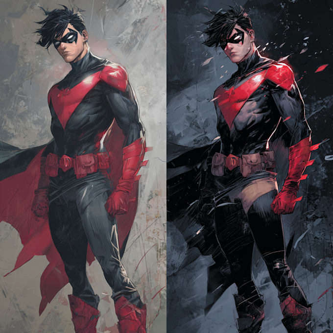 drawing custom superhero character in action