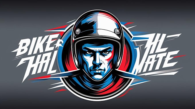 creative bike halmate mascot logo