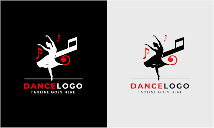 do unique minimalist business dance studio logo design