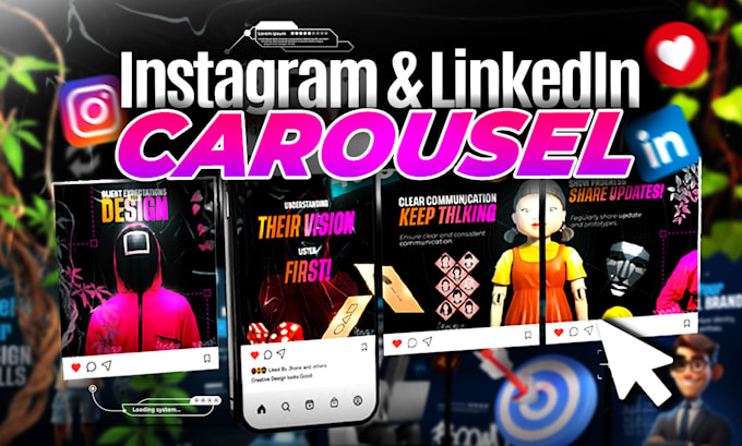 design attractive carousel and creative carousel posts for you