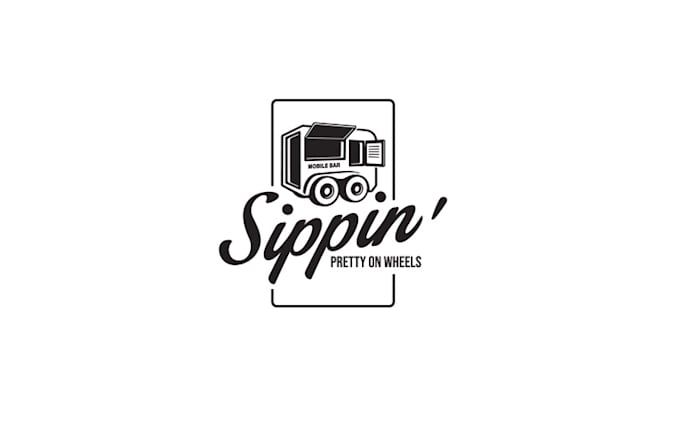 design horse trailer mobile bar business logo