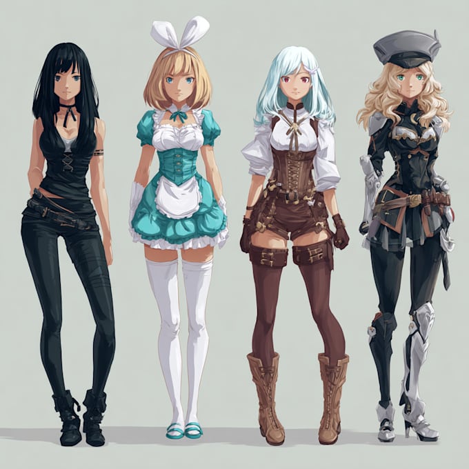 make anime and game style characters art