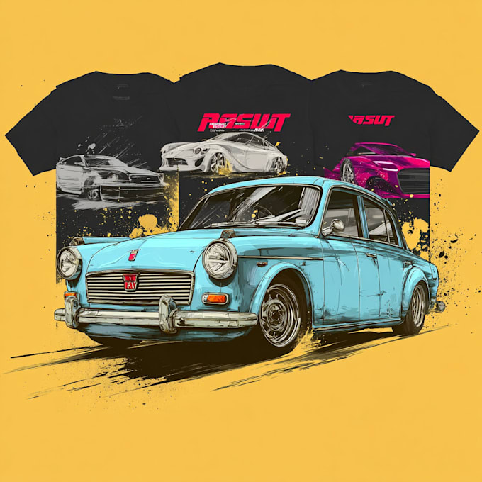 draw a car vector illustration for t shirt design