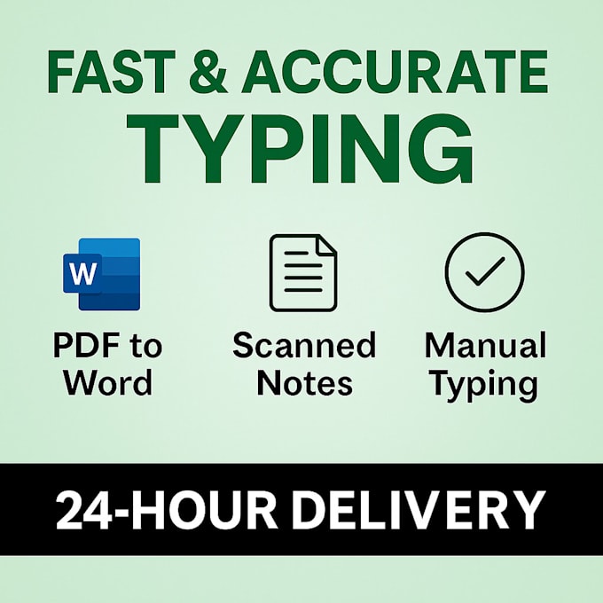 fast typing of handwritten notes, scanned docs to word