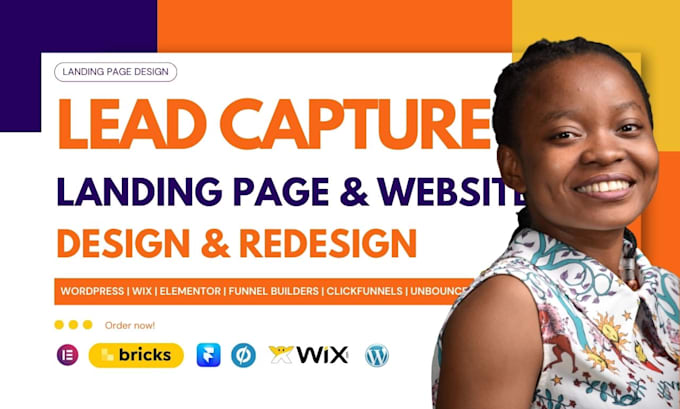 design lead capture page, figma, webflow, wix, wordpress and landing page design